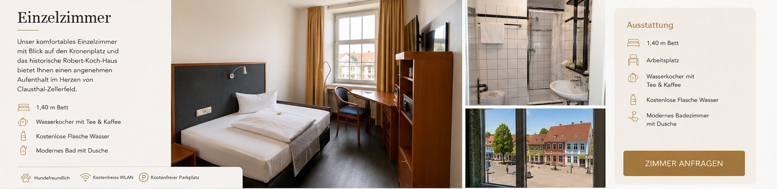 Einzelzimmer Collage im Hotel Goldene Krone
